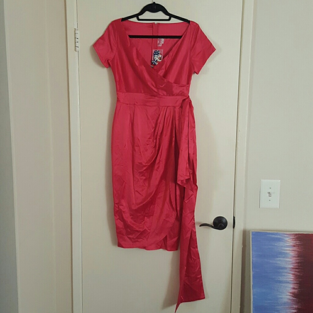 Pink satin PUG clothing dress